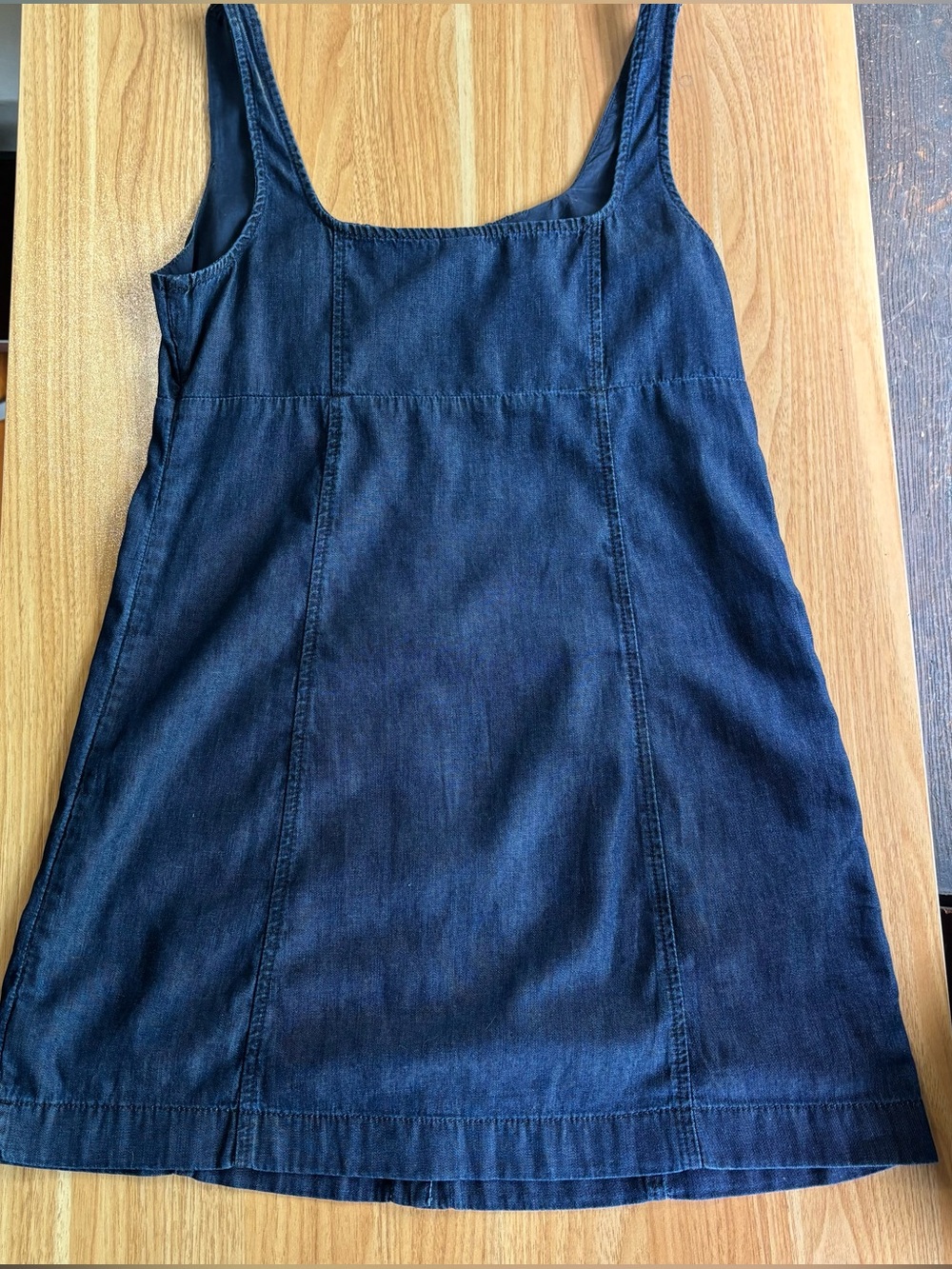 GAP UltraSoft Denim Square-Neck Mini Dress Vacation Outfit Small - Picture 10 of 12